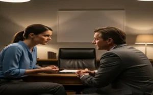 madre hablando con un abogado sobre la pensión alimenticia